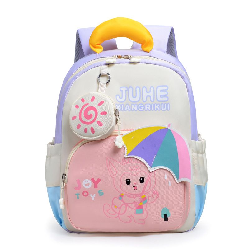 Backpack Bag Girl Backpack School Bag Dinosaur Anime Reducing Burden Cartoon Print Color Contrasting Children's Backpack Kindergarten Girl's Bags Backpacks