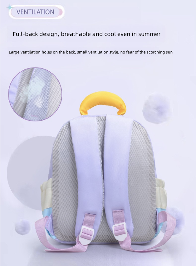 Backpack Bag Girl Backpack School Bag Dinosaur Anime Reducing Burden Cartoon Print Color Contrasting Children's Backpack Kindergarten Girl's Bags Backpacks