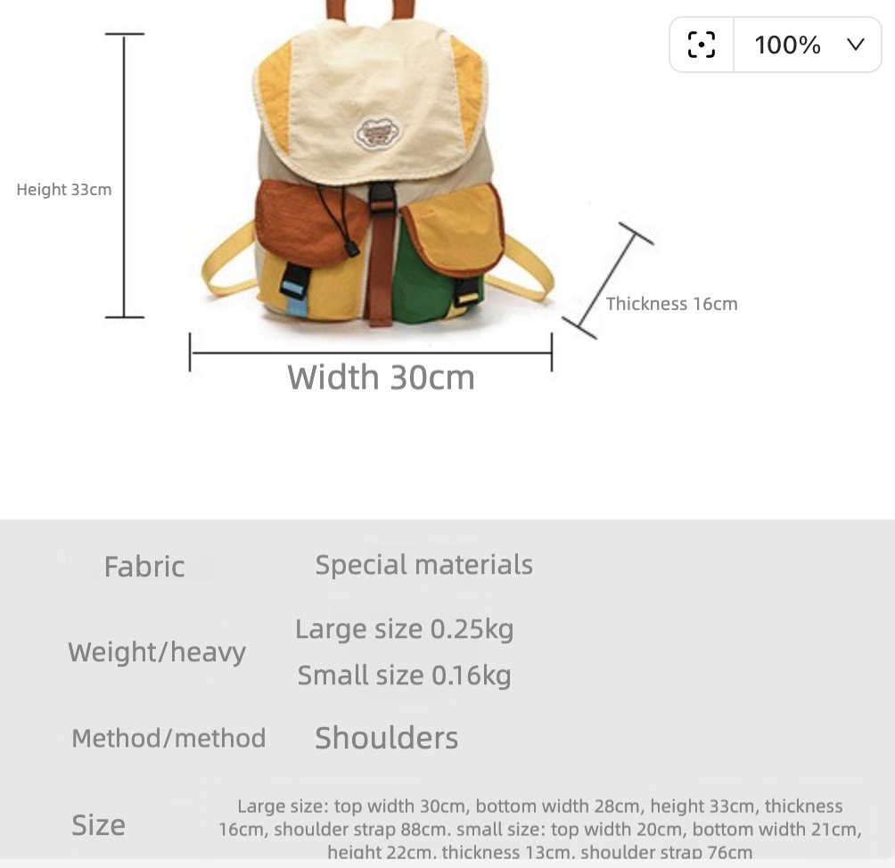 Backpack Bag Girl Backpack School Bag New Small Size Ultra Light Children's Backpack for Outing Playing Backpack Girl's Bags