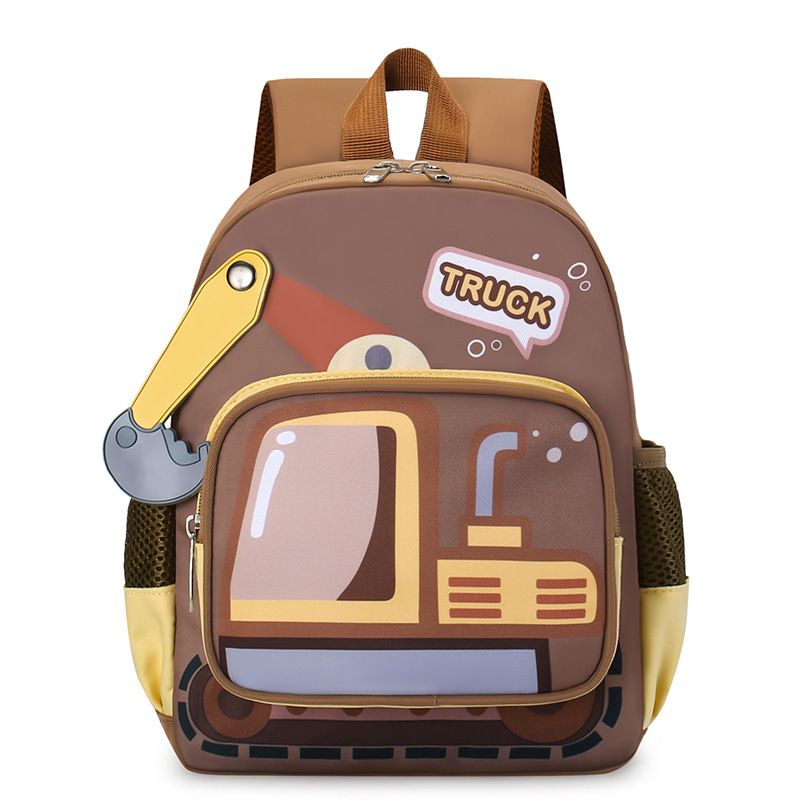 Backpack Bag Girl Backpack School Bag Truck Image Kindergarten Backpack 3-6 Year Old Middle Class Boys Girls Modern Trendy Cool Nylon Color Blocking Girl's Bags Backpacks