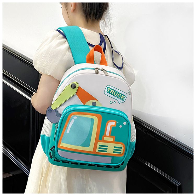 Backpack Bag Girl Backpack School Bag Truck Image Kindergarten Backpack 3-6 Year Old Middle Class Boys Girls Modern Trendy Cool Nylon Color Blocking Girl's Bags Backpacks