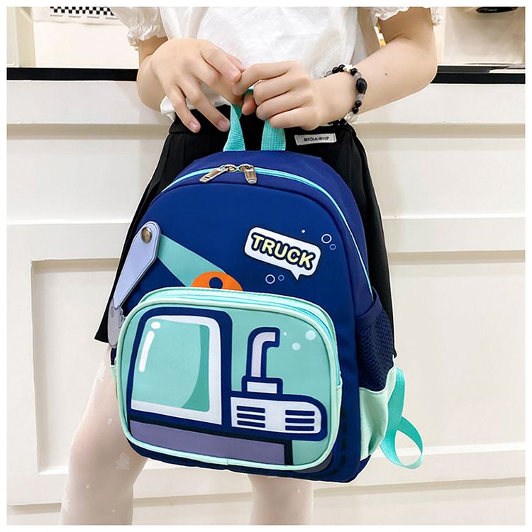 Backpack Bag Girl Backpack School Bag Truck Image Kindergarten Backpack 3-6 Year Old Middle Class Boys Girls Modern Trendy Cool Nylon Color Blocking Girl's Bags Backpacks