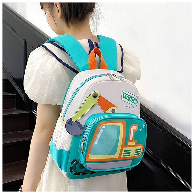 Backpack Bag Girl Backpack School Bag Truck Image Kindergarten Backpack 3-6 Year Old Middle Class Boys Girls Modern Trendy Cool Nylon Color Blocking Girl's Bags Backpacks