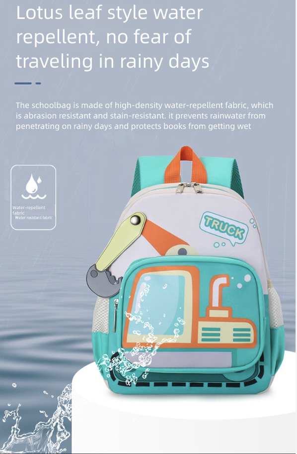 Backpack Bag Girl Backpack School Bag Truck Image Kindergarten Backpack 3-6 Year Old Middle Class Boys Girls Modern Trendy Cool Nylon Color Blocking Girl's Bags Backpacks