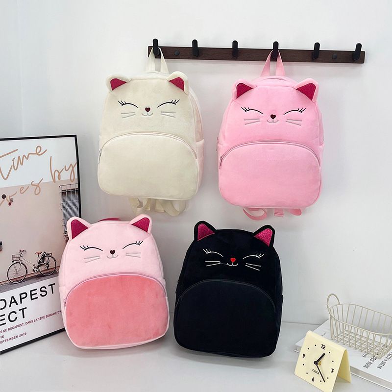 Backpack Bag Girl Backpack School Bag Autumn Winter Simple Solid Color Plush Backpack Kindergarten Backpack Cute Little Backpack for Boys Girls Children's Girl's Bags Backpacks