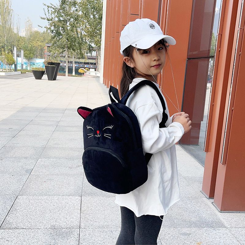 Backpack Bag Girl Backpack School Bag Autumn Winter Simple Solid Color Plush Backpack Kindergarten Backpack Cute Little Backpack for Boys Girls Children's Girl's Bags Backpacks
