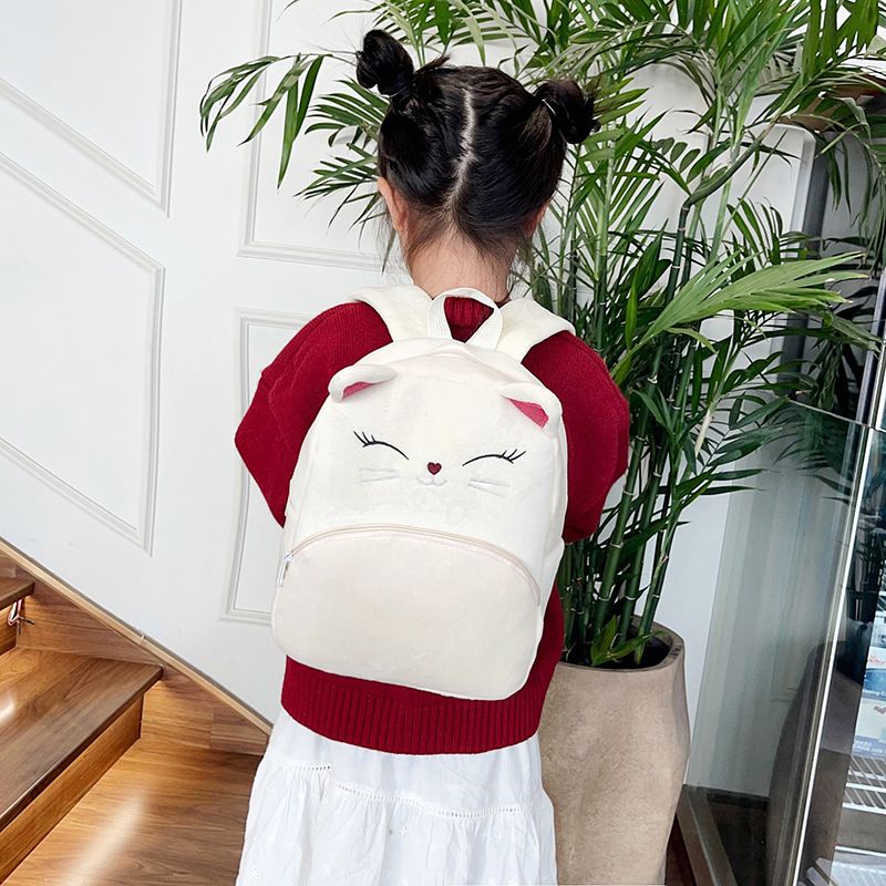 Backpack Bag Girl Backpack School Bag Autumn Winter Simple Solid Color Plush Backpack Kindergarten Backpack Cute Little Backpack for Boys Girls Children's Girl's Bags Backpacks