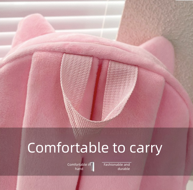 Backpack Bag Girl Backpack School Bag Autumn Winter Simple Solid Color Plush Backpack Kindergarten Backpack Cute Little Backpack for Boys Girls Children's Girl's Bags Backpacks