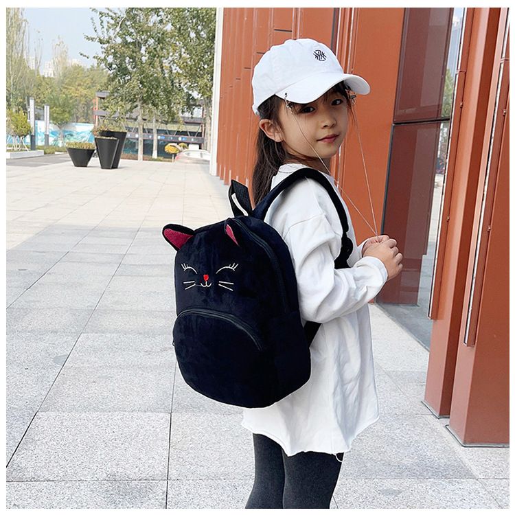 Backpack Bag Girl Backpack School Bag Autumn Winter Simple Solid Color Plush Backpack Kindergarten Backpack Cute Little Backpack for Boys Girls Children's Girl's Bags Backpacks