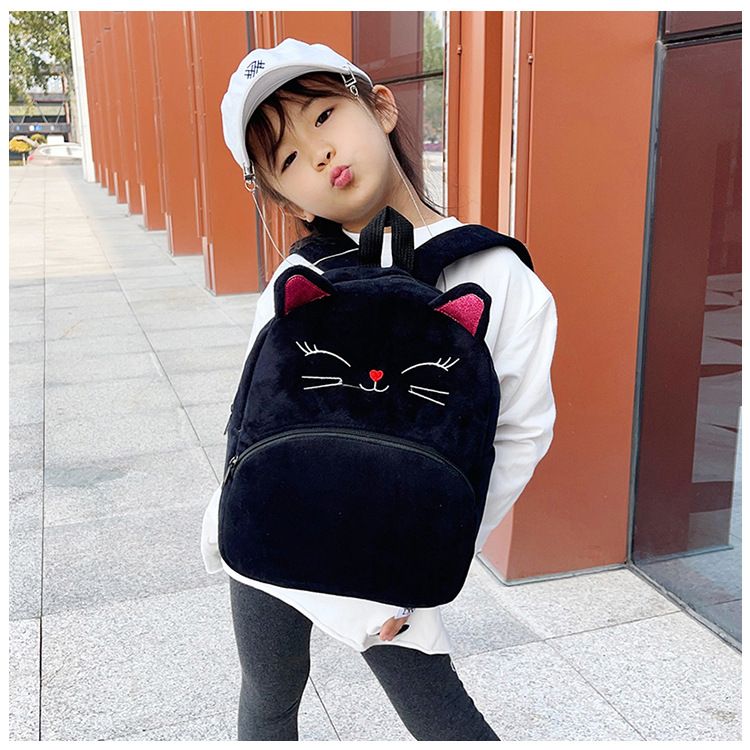 Backpack Bag Girl Backpack School Bag Autumn Winter Simple Solid Color Plush Backpack Kindergarten Backpack Cute Little Backpack for Boys Girls Children's Girl's Bags Backpacks
