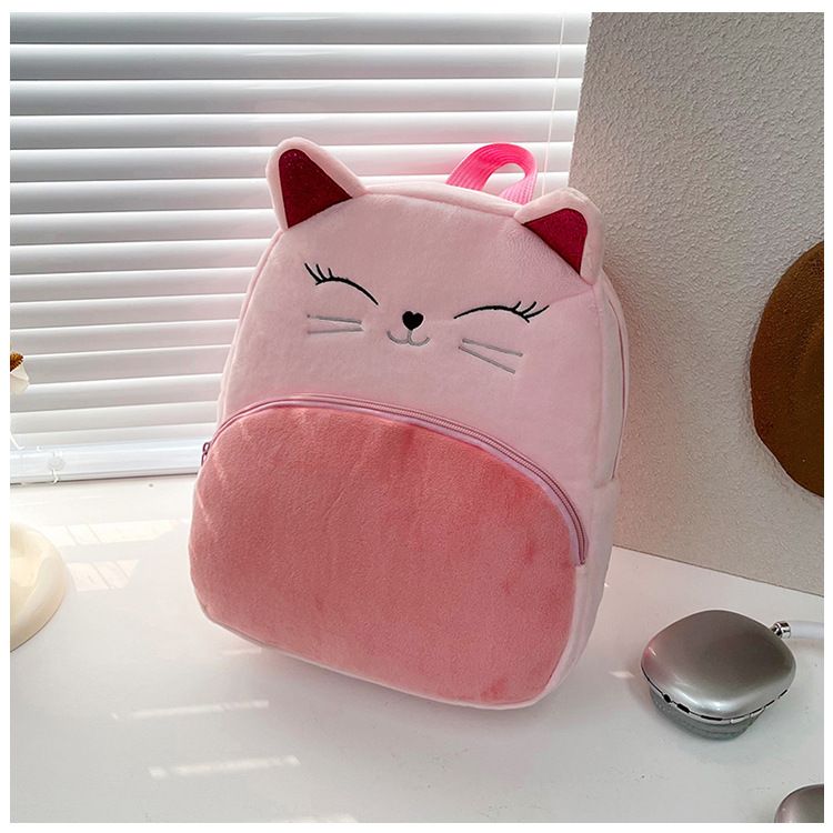 Backpack Bag Girl Backpack School Bag Autumn Winter Simple Solid Color Plush Backpack Kindergarten Backpack Cute Little Backpack for Boys Girls Children's Girl's Bags Backpacks