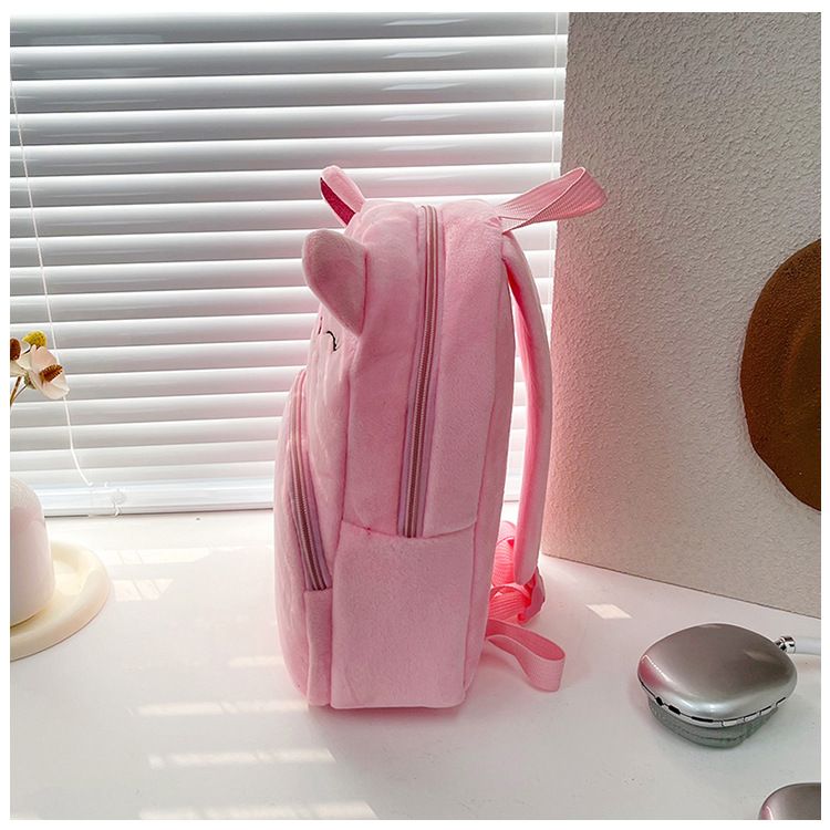 Backpack Bag Girl Backpack School Bag Autumn Winter Simple Solid Color Plush Backpack Kindergarten Backpack Cute Little Backpack for Boys Girls Children's Girl's Bags Backpacks