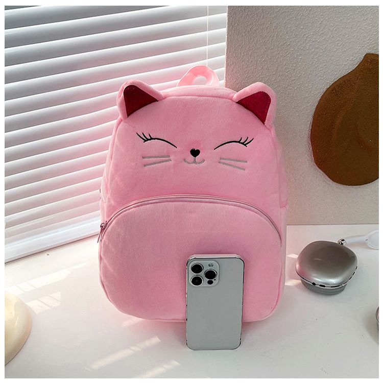Backpack Bag Girl Backpack School Bag Autumn Winter Simple Solid Color Plush Backpack Kindergarten Backpack Cute Little Backpack for Boys Girls Children's Girl's Bags Backpacks