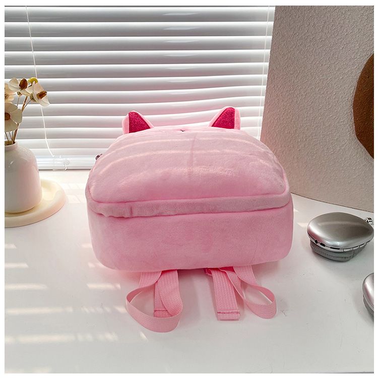 Backpack Bag Girl Backpack School Bag Autumn Winter Simple Solid Color Plush Backpack Kindergarten Backpack Cute Little Backpack for Boys Girls Children's Girl's Bags Backpacks