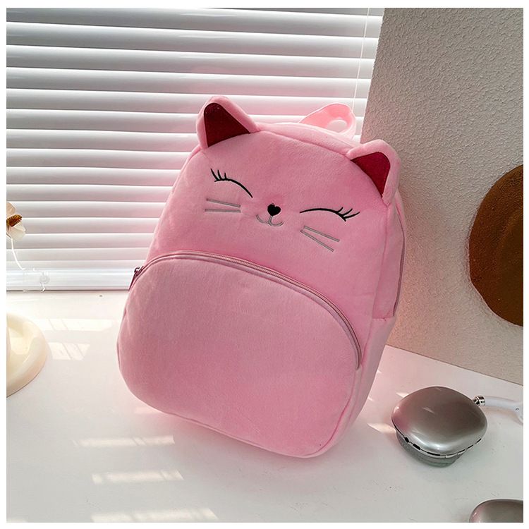 Backpack Bag Girl Backpack School Bag Autumn Winter Simple Solid Color Plush Backpack Kindergarten Backpack Cute Little Backpack for Boys Girls Children's Girl's Bags Backpacks