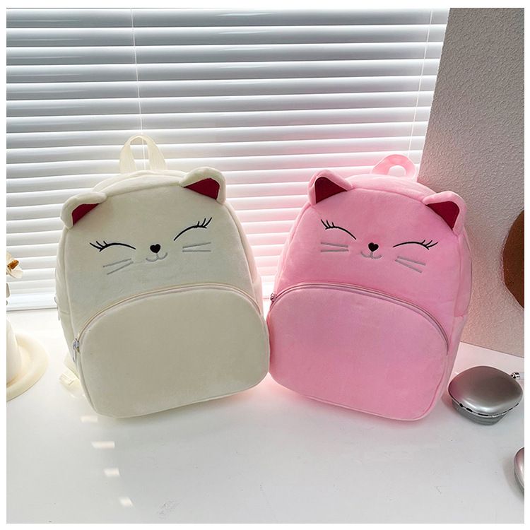 Backpack Bag Girl Backpack School Bag Autumn Winter Simple Solid Color Plush Backpack Kindergarten Backpack Cute Little Backpack for Boys Girls Children's Girl's Bags Backpacks