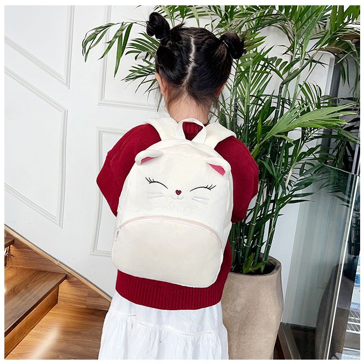Backpack Bag Girl Backpack School Bag Autumn Winter Simple Solid Color Plush Backpack Kindergarten Backpack Cute Little Backpack for Boys Girls Children's Girl's Bags Backpacks