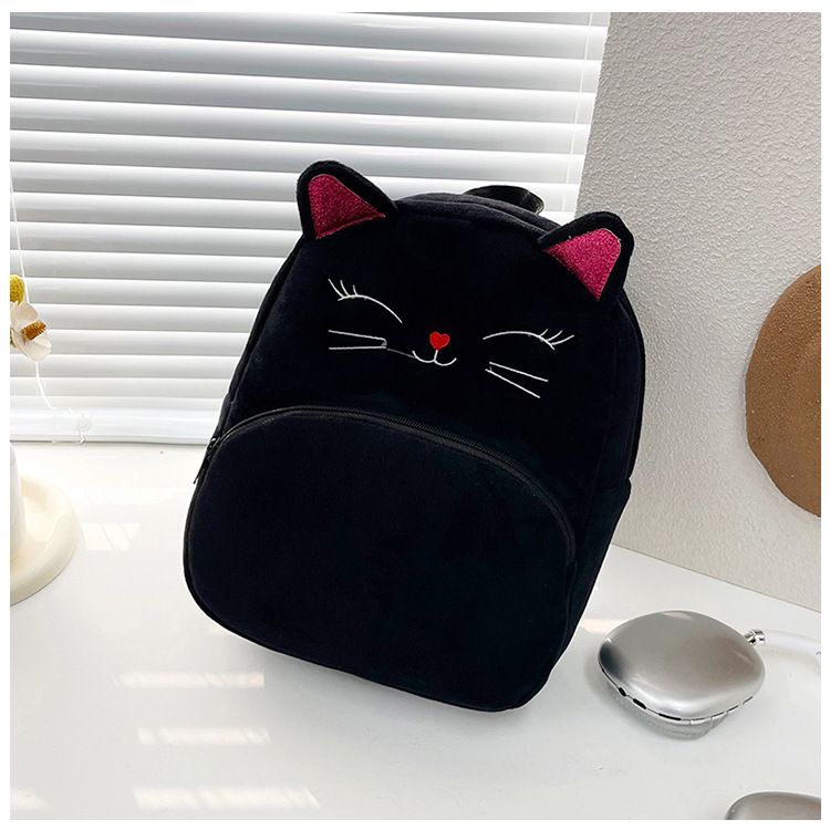 Backpack Bag Girl Backpack School Bag Autumn Winter Simple Solid Color Plush Backpack Kindergarten Backpack Cute Little Backpack for Boys Girls Children's Girl's Bags Backpacks