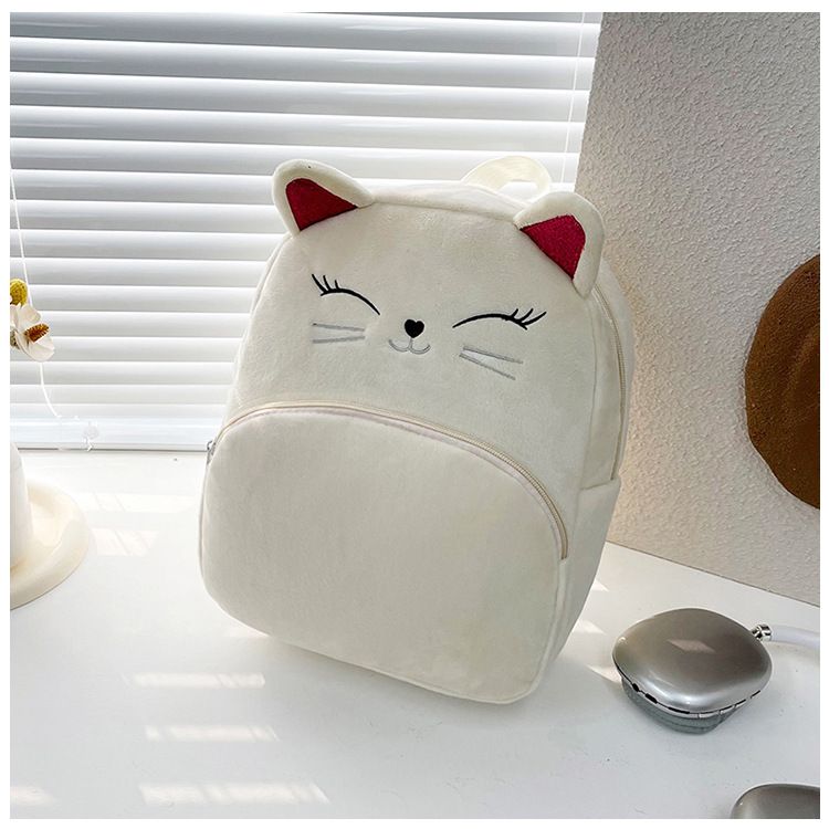 Backpack Bag Girl Backpack School Bag Autumn Winter Simple Solid Color Plush Backpack Kindergarten Backpack Cute Little Backpack for Boys Girls Children's Girl's Bags Backpacks