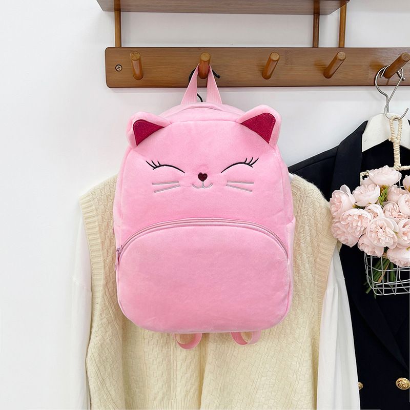 Backpack Bag Girl Backpack School Bag Autumn Winter Simple Solid Color Plush Backpack Kindergarten Backpack Cute Little Backpack for Boys Girls Children's Girl's Bags Backpacks