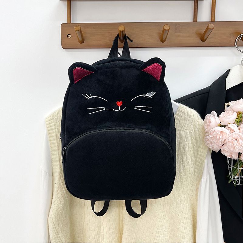 Backpack Bag Girl Backpack School Bag Autumn Winter Simple Solid Color Plush Backpack Kindergarten Backpack Cute Little Backpack for Boys Girls Children's Girl's Bags Backpacks