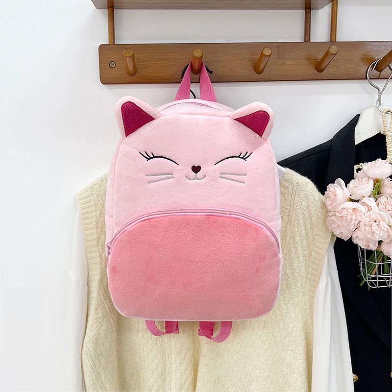 Backpack Bag Girl Backpack School Bag Autumn Winter Simple Solid Color Plush Backpack Kindergarten Backpack Cute Little Backpack for Boys Girls Children's Girl's Bags Backpacks
