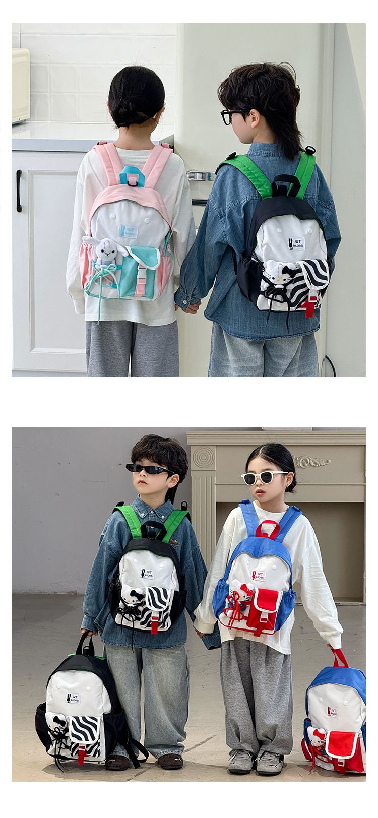 Backpack Bag Girl Backpack School Bag Cute Children's Backpack Large Small Size Backpack Cartoon Fashionable Outdoor Travel Backpack Girl's Bags Backpacks