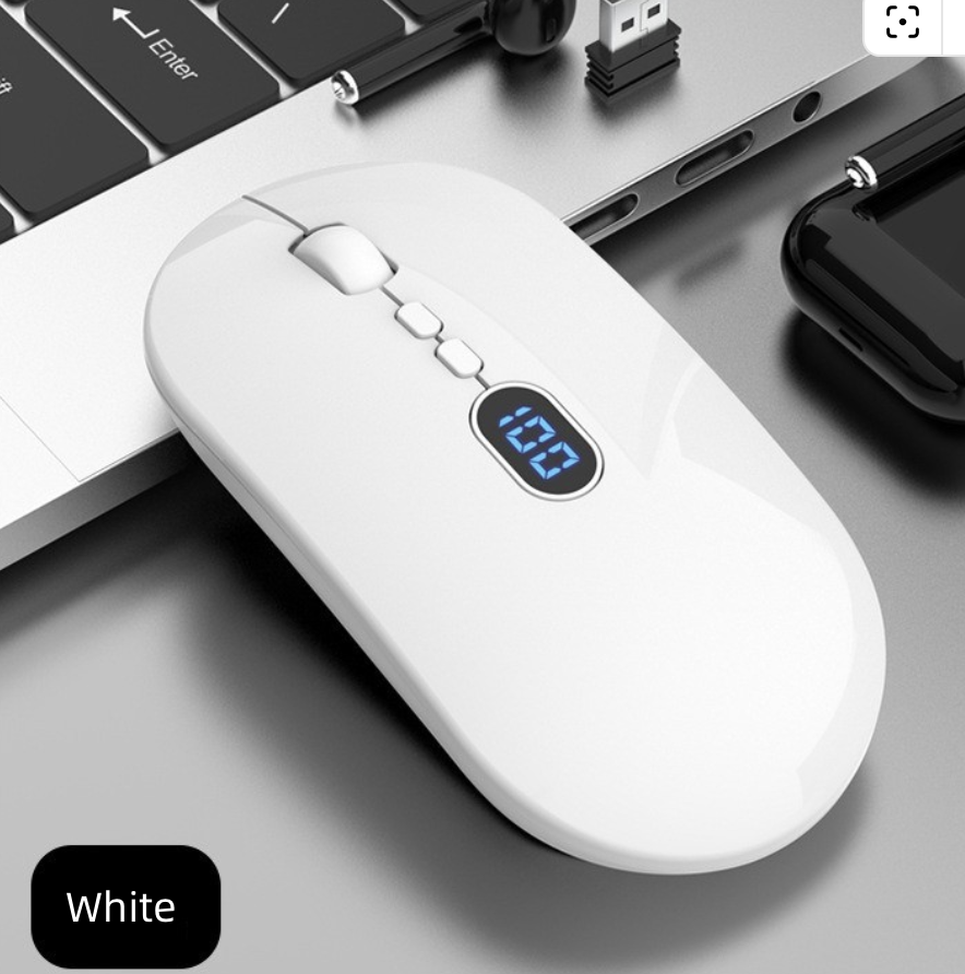 Rechargeable Mouse Wireless Mouse Bluetooth New Wireless Mouse Charging Silent Operation Power Display Business Office Use