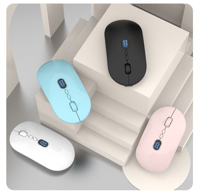 Rechargeable Mouse Wireless Mouse Bluetooth New Wireless Mouse Charging Silent Operation Power Display Business Office Use