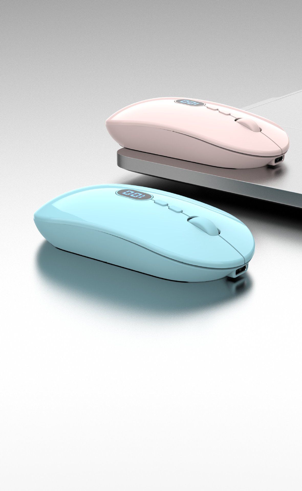 Rechargeable Mouse Wireless Mouse Bluetooth New Wireless Mouse Charging Silent Operation Power Display Business Office Use