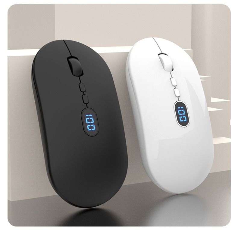 Rechargeable Mouse Wireless Mouse Bluetooth New Wireless Mouse Charging Silent Operation Power Display Business Office Use
