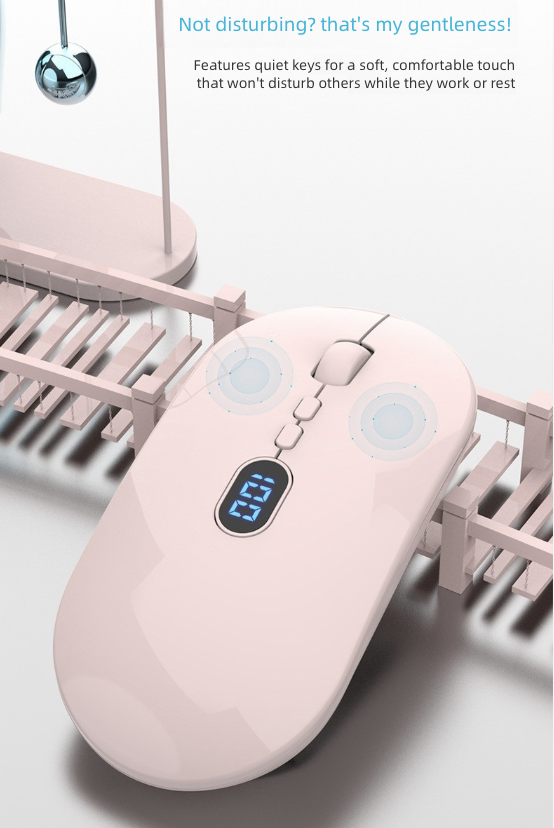 Rechargeable Mouse Wireless Mouse Bluetooth New Wireless Mouse Charging Silent Operation Power Display Business Office Use