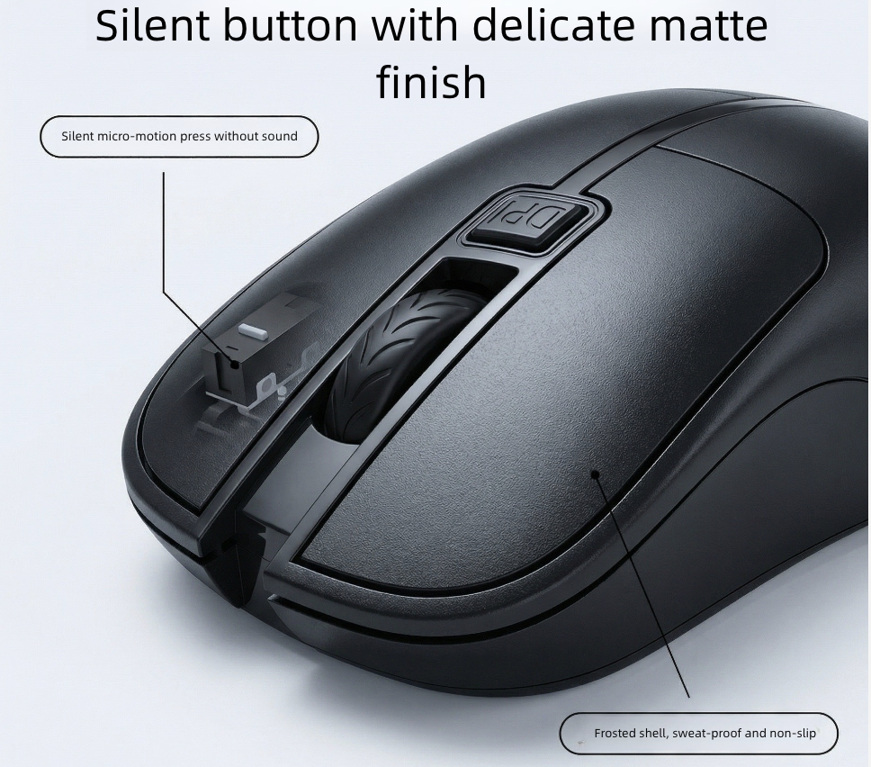 Wireless Battery-Operated NOT Included Ergonomic Mouse for Laptops Office Use