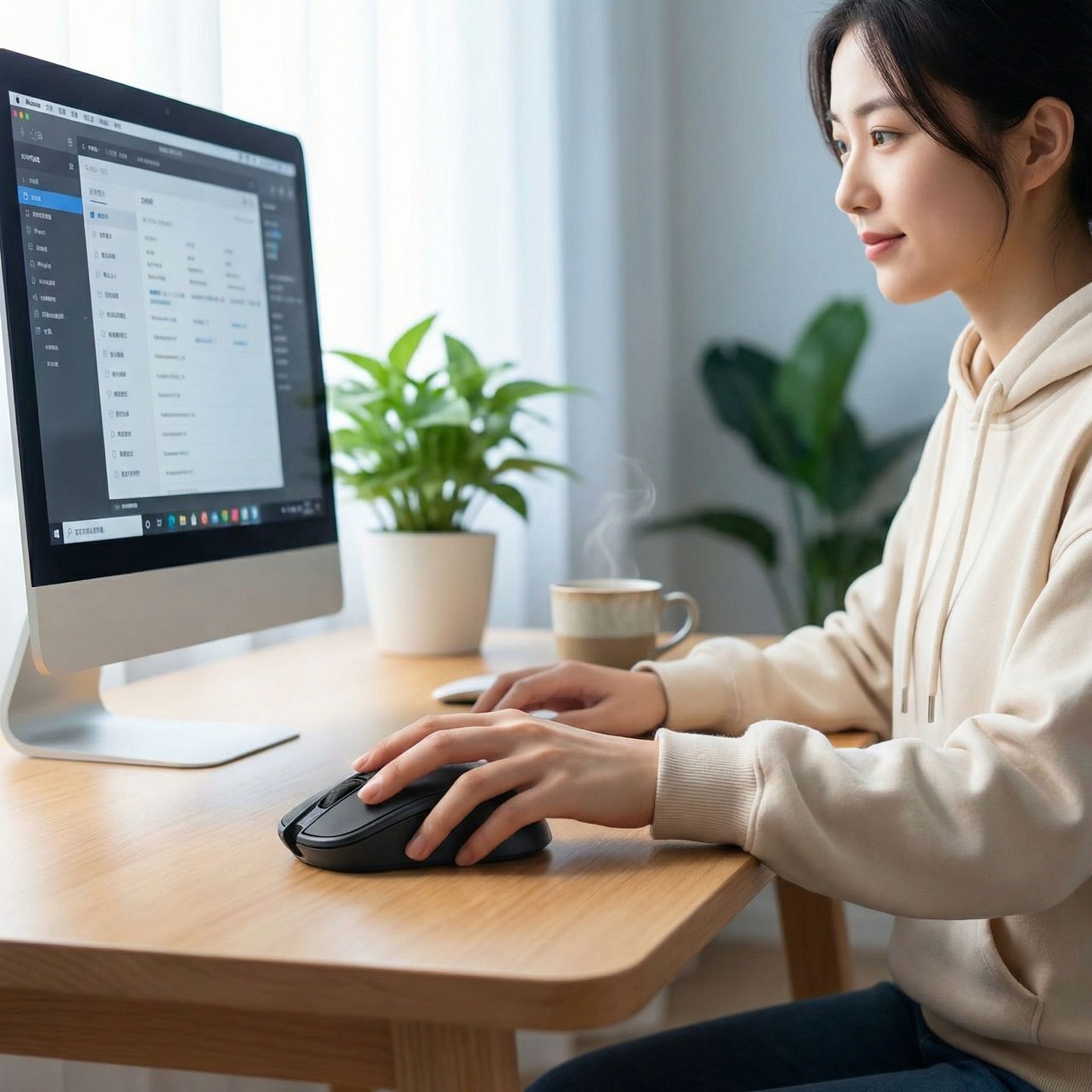 Wireless Battery-Operated NOT Included Ergonomic Mouse for Laptops Office Use