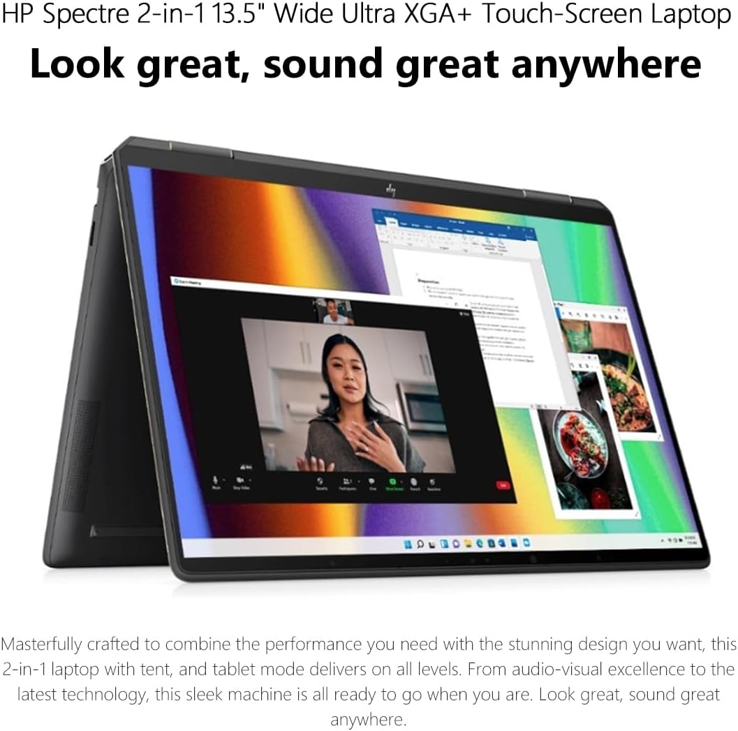 New HP Spectre x360 Convertible 14-ef2013dx, Intel Core i7 1355U, 16GB LPDDR4x 4266 (onboard), 512GB PCIe Gen4 NVMe M.2 SSD, Windows 11 Home, 13.5″ WUXGA+ Touch Screen