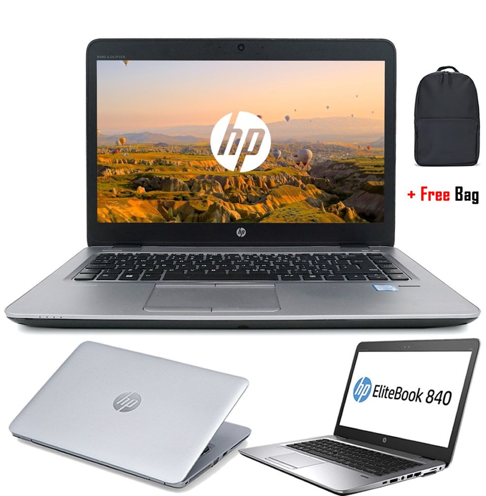 Refurbished HP EliteBook 840 G3 8GB 256GB SSD 14 Inch Core i5 6th Gen Windows 10 Pro Ms Office 2021 Ultraslim Laptop +Bag