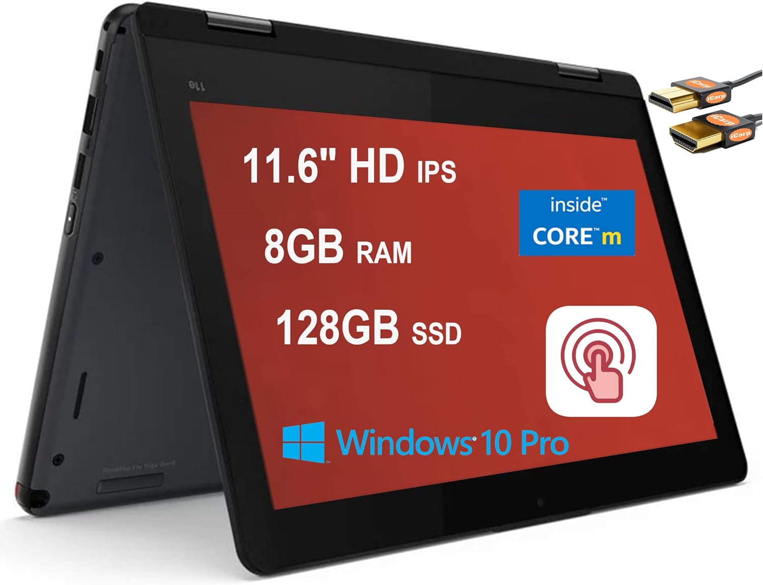 Refurbished Lenovo ThinkPad Yoga 11e x360, 8GB RAM 256GB SSD Intel Core i5 11.6 Touchscreen, Stylus Pen 2 in 1 Convertible Windows 10 Pro Laptop + Mouse
