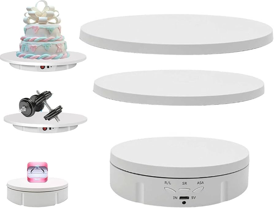 3 in 1 360 Degree Electric Rotating Turntable Display Stand Automatic Revolving Platform Video Shooting with a remote control