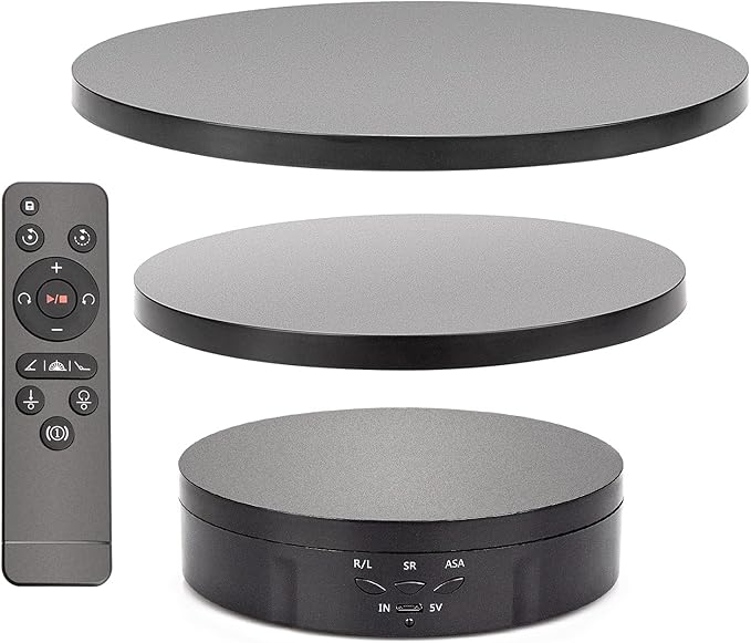3 in 1 360 Degree Electric Rotating Turntable Display Stand Automatic Revolving Platform Video Shooting with a remote control