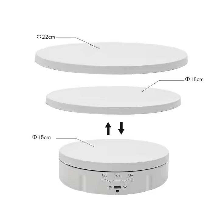 3 in 1 360 Degree Electric Rotating Turntable Display Stand Automatic Revolving Platform Video Shooting with a remote control