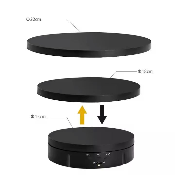 3 in 1 360 Degree Electric Rotating Turntable Display Stand Automatic Revolving Platform Video Shooting with a remote control