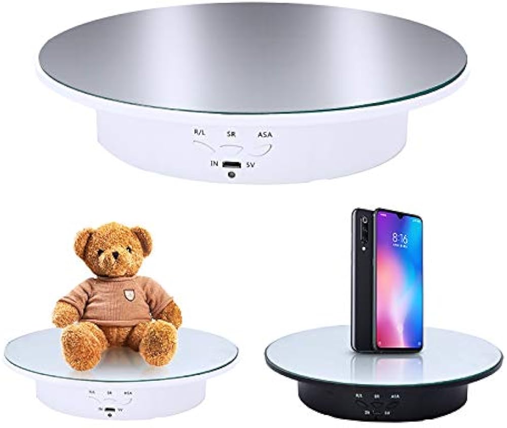 360 Degree Electric Rotating Turntable Display Stand Automatic Revolving Platform Video Shooting Glass Mirror top for advertisement