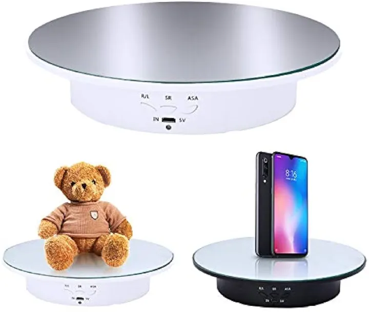360 Degree Electric Rotating Turntable Display Stand Automatic Revolving Platform Video Shooting Glass Mirror top for advertisement