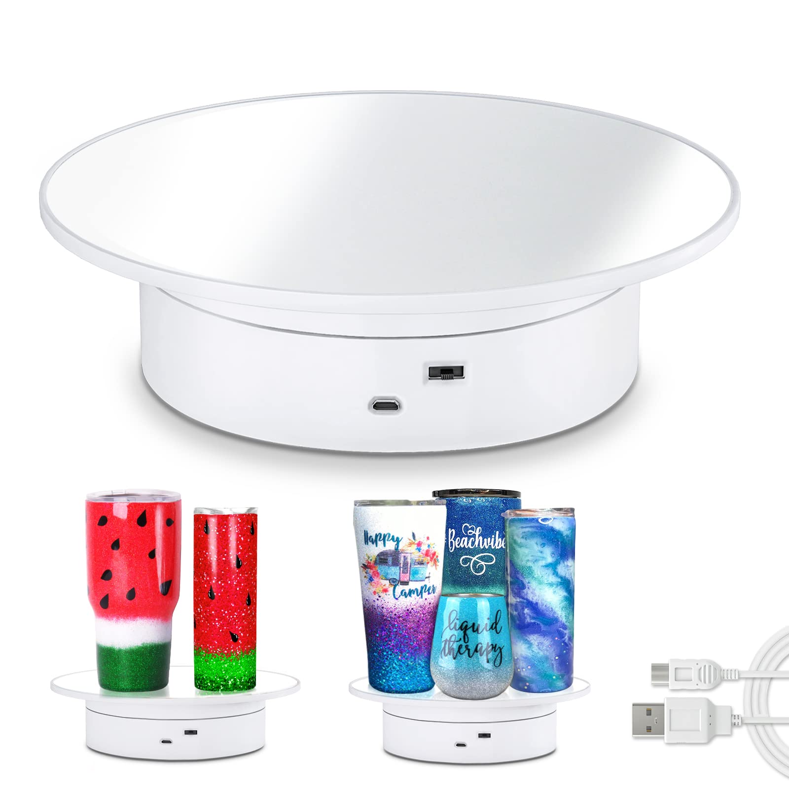 360 Degree Electric Rotating Turntable Display Stand Automatic Revolving Platform Video Shooting Glass Mirror top for advertisement