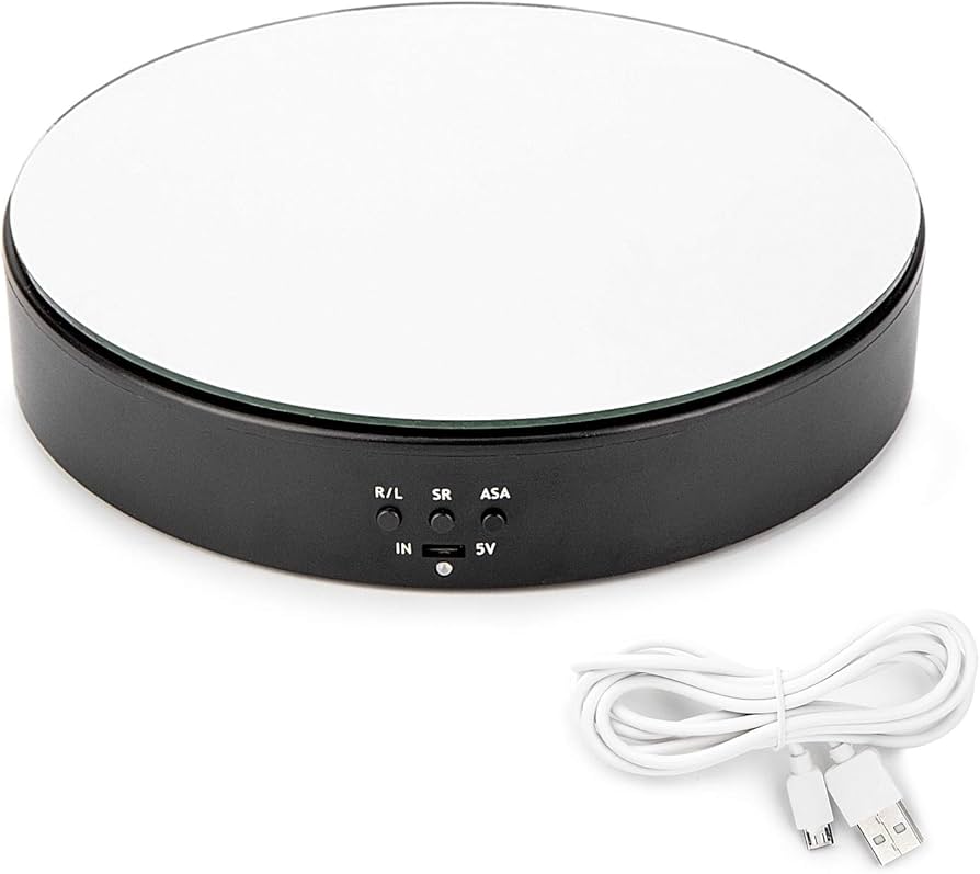 360 Degree Electric Rotating Turntable Display Stand Automatic Revolving Platform Video Shooting Glass Mirror top for advertisement