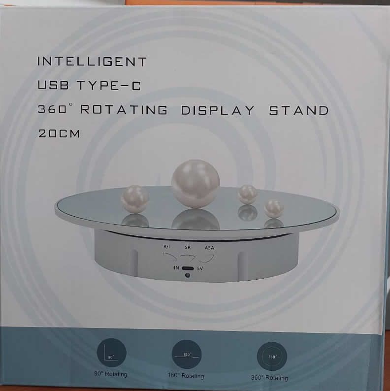 360 Degree Electric Rotating Turntable Display Stand Automatic Revolving Platform Video Shooting Glass Mirror top for advertisement