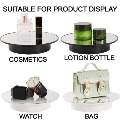 360 Degree Electric Rotating Turntable Display Stand Automatic Revolving Platform Video Shooting Glass Mirror top for advertisement