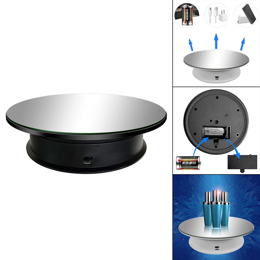 360 Degree Electric Rotating Turntable Display Stand Automatic Revolving Platform Video Shooting Glass Mirror top for advertisement