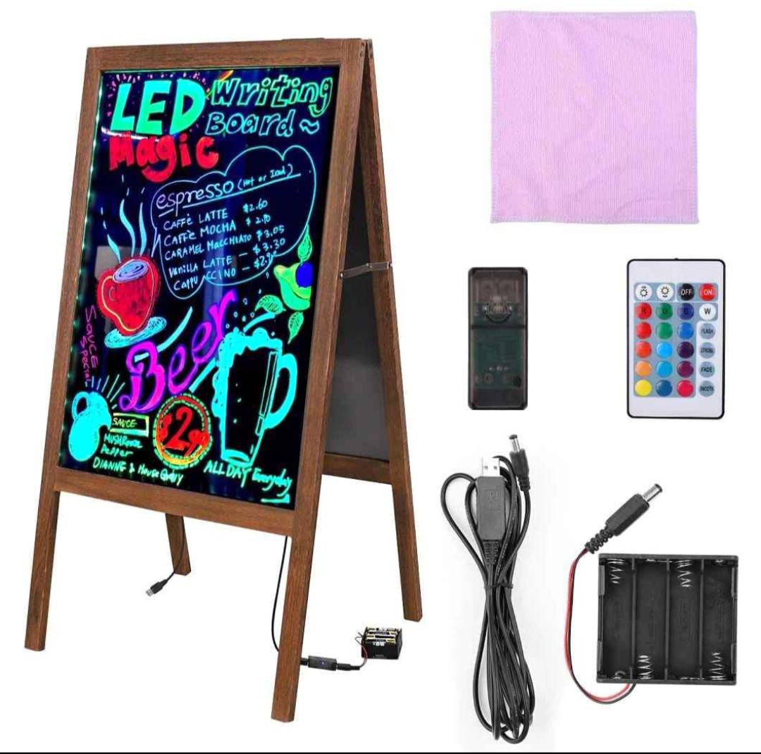 LED Writing Board electric fluorescent illuminated Advertising Portable Board Neon drawing & writing erasable Board for Hotels, resturants, pubs, shops, supermarkets, promotional events, weddings etc