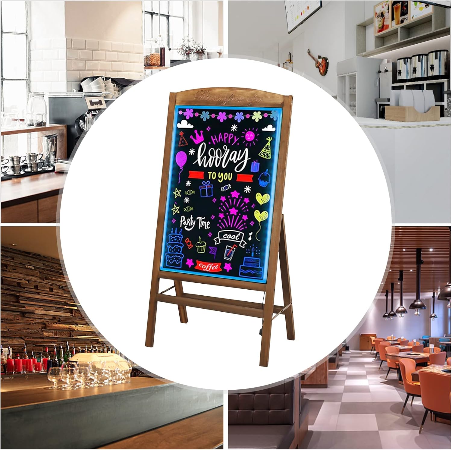 LED Writing Board electric fluorescent illuminated Advertising Portable Board Neon drawing & writing erasable Board for Hotels, resturants, pubs, shops, supermarkets, promotional events, weddings etc
